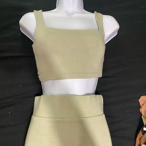 Sage Green mini skirt set
